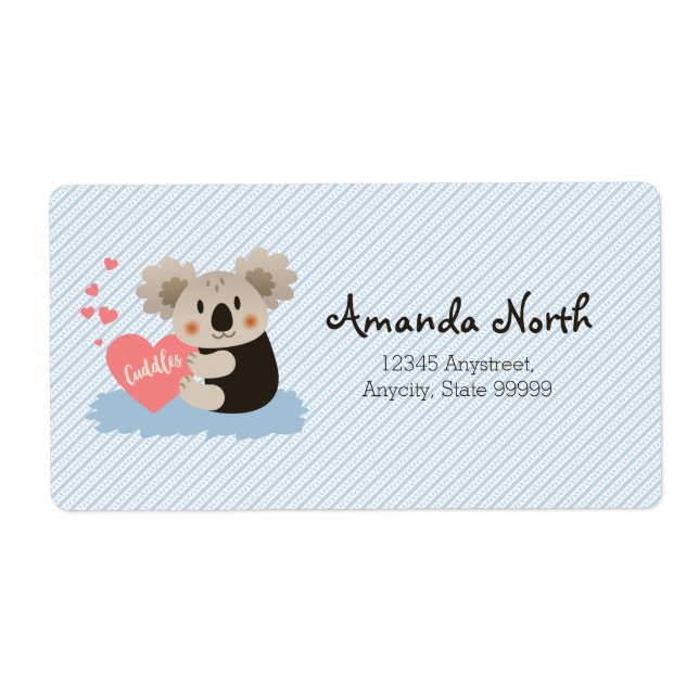 Etiqueta La koala linda abraza ID386 (Frente)