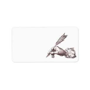 Etiqueta La mano del escritor elegante para el calígrafo,