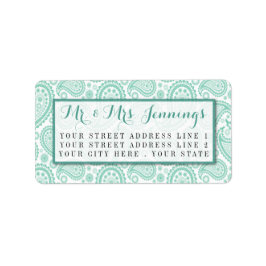 Etiqueta La moderna colección de Bodas Paisley - Verde