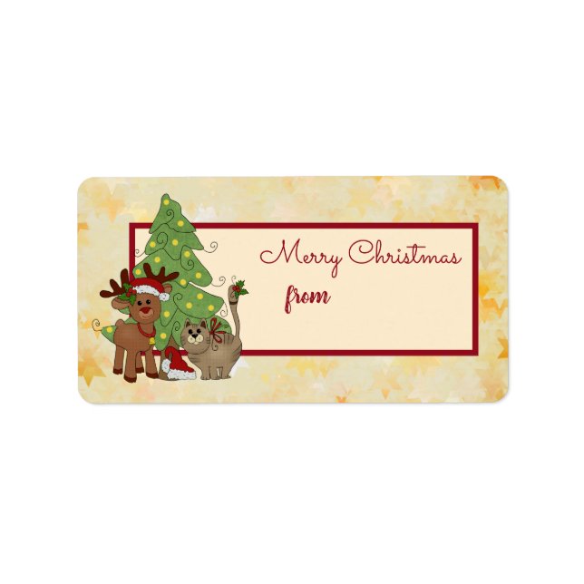 Etiqueta La navidad con gato (Frente)