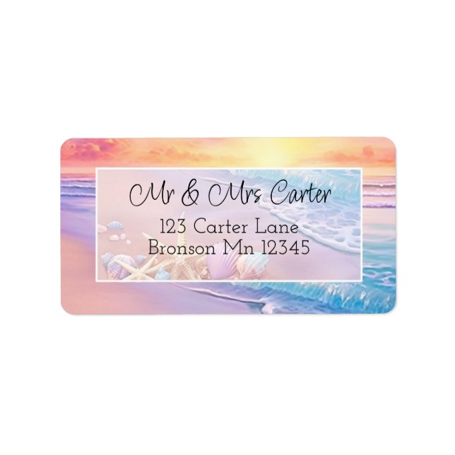 Etiqueta La playa al atardecer (Frente)