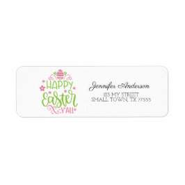 Etiqueta La Primavera Verde Rosa Feliz Pascua