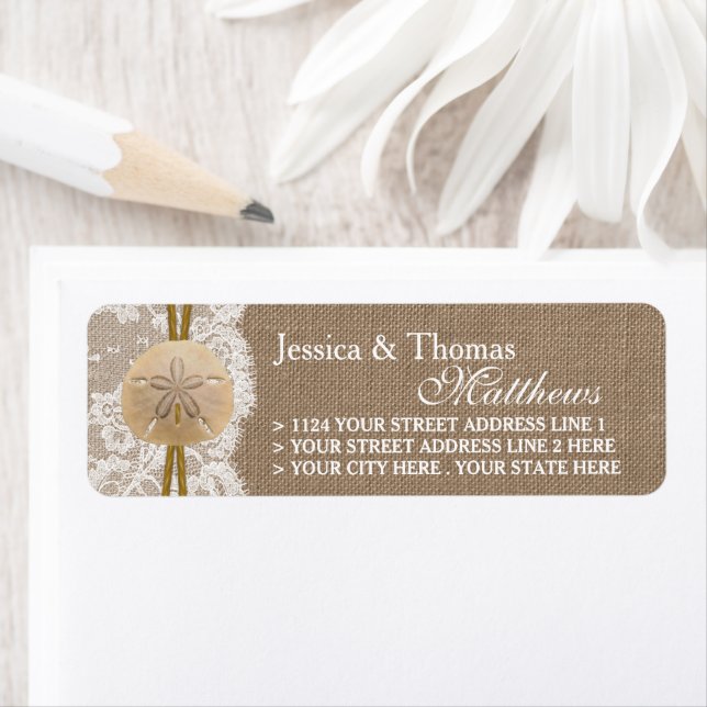 Etiqueta La Rustic Sand Dollar Beach Wedding (In situ)
