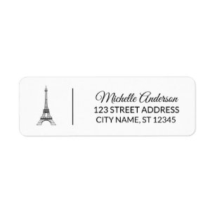Etiqueta La Torre Eiffel de París Dirección de Retorno Fran