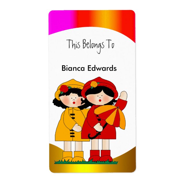 Etiqueta Labels Adolescentes Chicas del libro Plate (Frente)