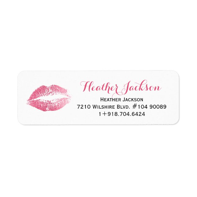Etiqueta Labios rosados blancos (Frente)