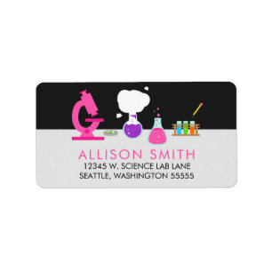 Etiqueta Laboratorio de ciencia rosa