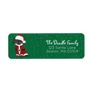 Etiqueta Labradoodle Dog Santa Paws