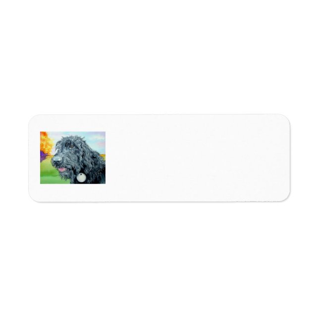 Etiqueta Labradoodle negro (Frente)