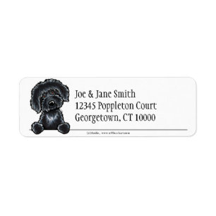Etiqueta Labradoodle negro limpio y simple