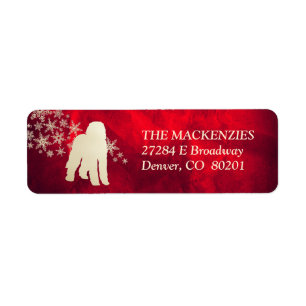 Etiqueta Labradoodle Perro de Oro Rojo