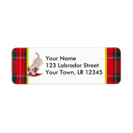 Etiqueta Labrador amarillo con Navidades de Santa Hat