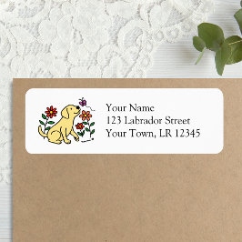 Etiqueta Labrador amarillo y verde