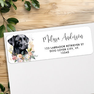 Etiqueta Labrador moderno recuperador acuarela Perro floral