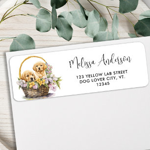 Etiqueta Labrador Retriever Dog Cute Puppies Return Address