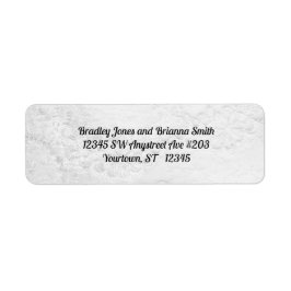 Etiqueta Lace blanco y plateado y perlas en Boda satinado