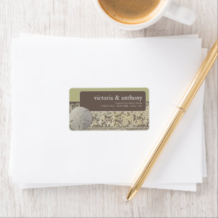 Etiqueta Lace de dólar de arena, boda de playa de vintage