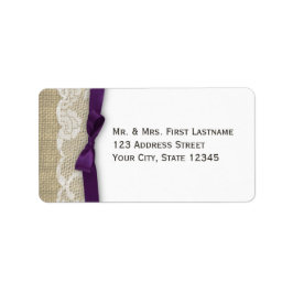 Etiqueta Lace y Ribbon Dark Purple