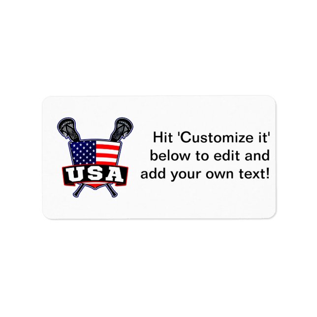 Etiqueta Lacrosse de Estados Unidos (Frente)