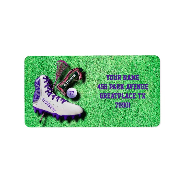 Etiqueta Lacrosse Shose Stick Ojo Máscara Ball Con Su Nombr (Frente)