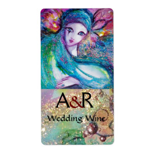 Etiqueta LADY BLUE MASK MONOGRAM Boda Vino