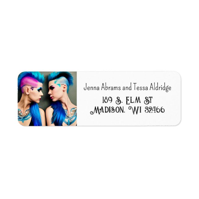 Etiqueta Lady Love | LGBTQ+ Pareja Arte AI (Frente)