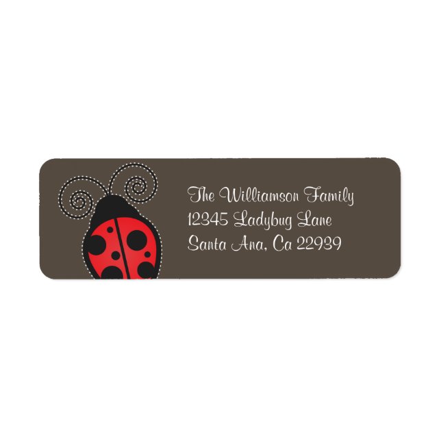 Etiqueta Ladybug Return Address Labels (Frente)