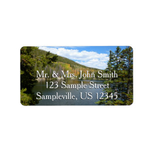 Etiqueta Lago Bear en el Parque Nacional de las Montañas Ro