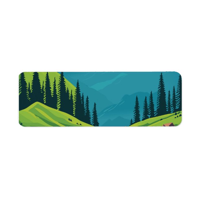 Etiqueta Lago con sombra de bosque (Frente)