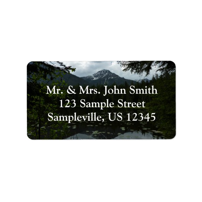 Etiqueta Lago Johns II en el Parque Nacional Glacier (Frente)