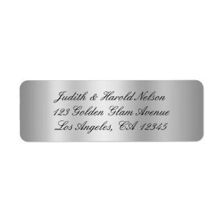 Etiqueta Laminado de brillo negro y gris plateado elegante