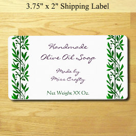 Etiqueta Láminas de jabón Personalizado de hojas de oliva v