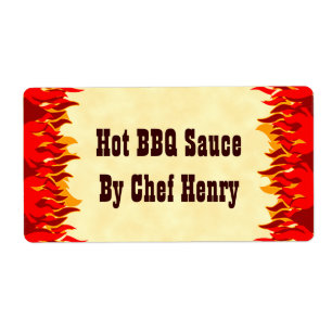 Etiqueta Láminas rojas Personalizados de barbacoa