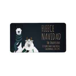 Etiqueta Lana Navidad Chic Divertido Quirky Llama y Oveja J
