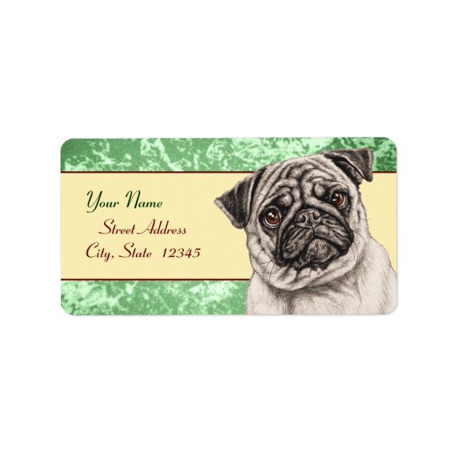 Etiqueta Lápiz Pug (Frente)