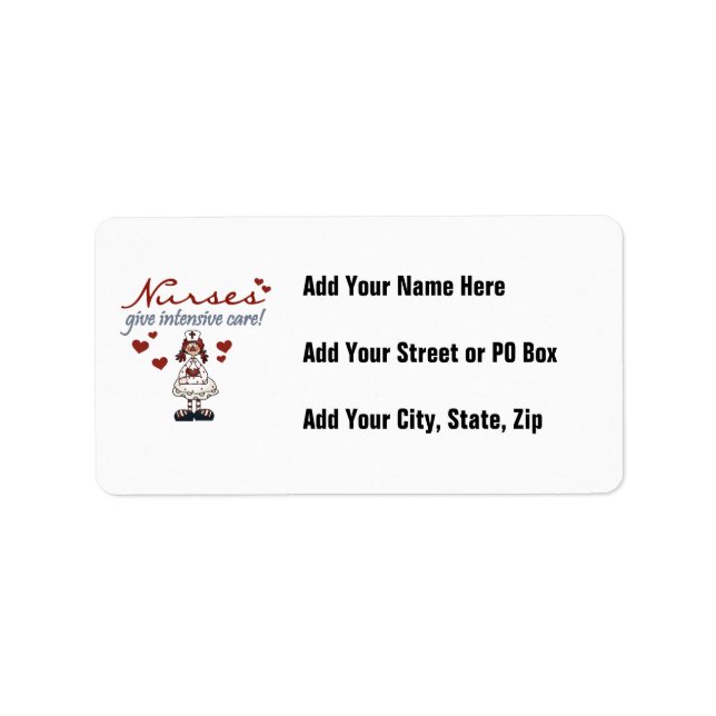 Etiqueta Las enfermeras dan las camisetas y los regalos de (Frente)