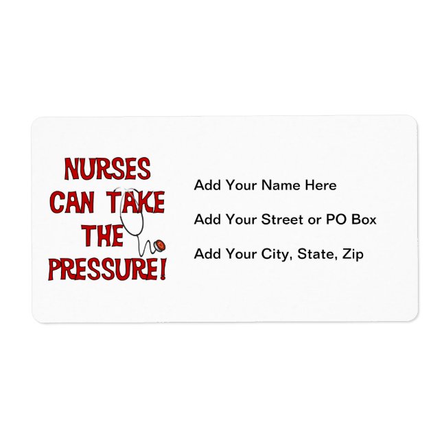 Etiqueta Las enfermeras pueden tomar la presión (Frente)