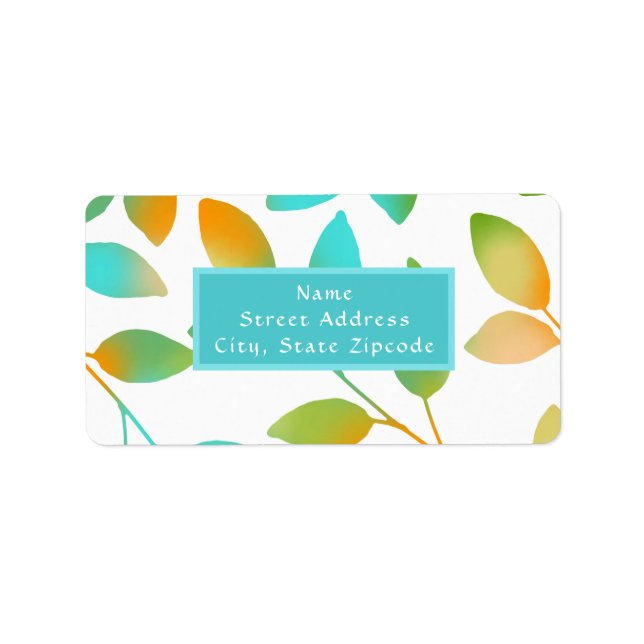 Etiqueta Las hojas verdes de Aqua Naranja (Frente)