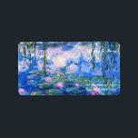 Etiqueta Las lacrimógenas de agua de Monet<br><div class="desc">Los Water Lilies de Monet. Por favor visite mi tienda para un diseño más interesante y más elección de color. => zazzle.com/iwheels*</div>
