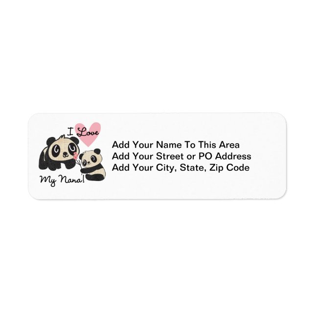 Etiqueta Las pandas I aman a mi Nana (Frente)