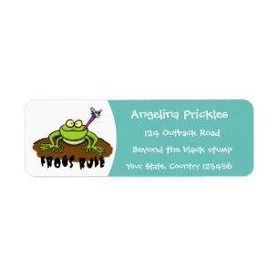 Etiqueta Las ranas gobiernan personalizado de rana verde di