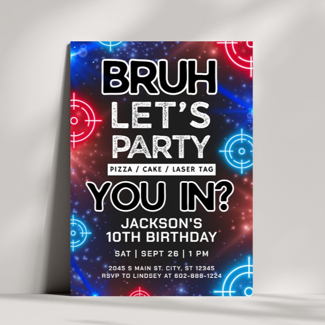 Etiqueta láser Bruh Invitación de cumpleaños brill (Subido por el creador)