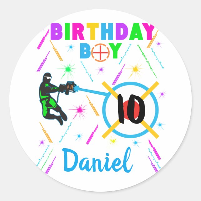 Etiqueta láser Cumpleaños Fiesta Gamer Gaming (Anverso)