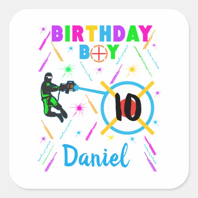 Etiqueta láser Cumpleaños Fiesta Gamer Gaming (Anverso)