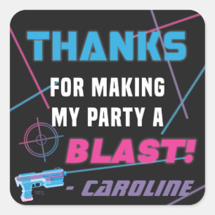 Etiqueta láser Pink Purple Blue Birday Party