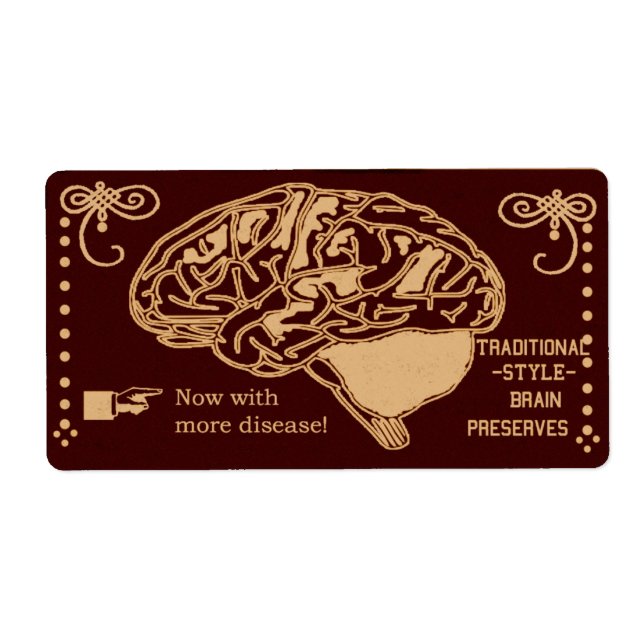 Etiqueta lata cerebral de halloween (Frente)