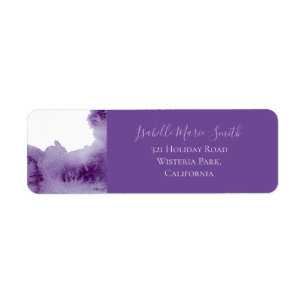 Etiqueta Lavado de Acuarela de Violeta Ultra Moderno para B