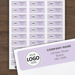 Etiqueta Lavanda con logotipo de negocios y dirección de re