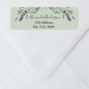 Etiqueta Lavanda eucalipto verde salvia dirección de devolu