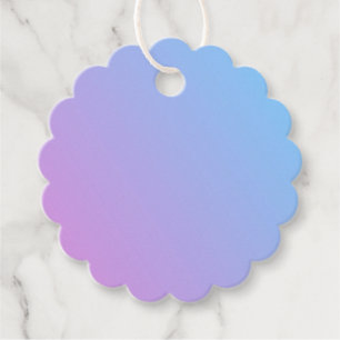 Etiqueta lavanda y azul con cuerda